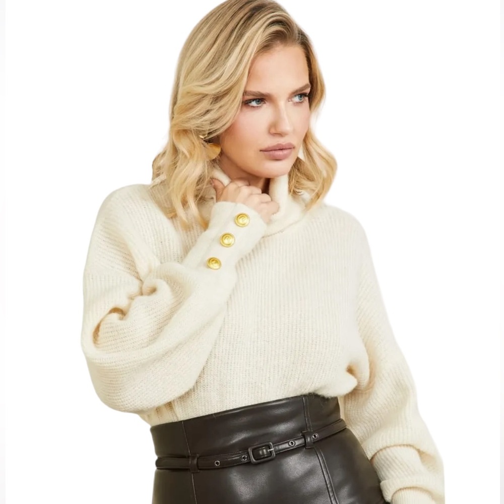 Marciano “Eloise” High Neck Wool Blend Sweater NWT (F-1)
